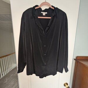 Susan Graver liquid knit woven blouse